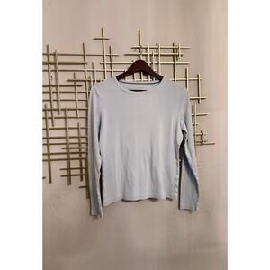 St Johns Bay Womens Medium Light Blue Long Sleeve T Shirt Basic Crew Neck Tee